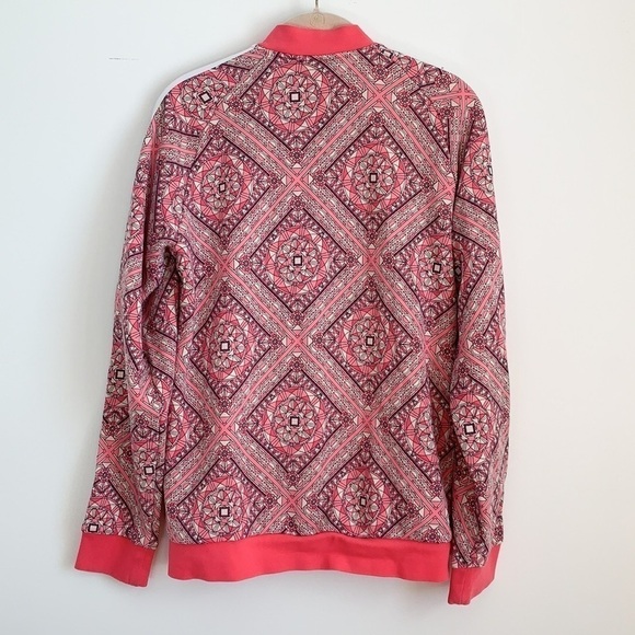 Adidas Pink Geometric Print Zip Up Track Jacket - Picture 6 of 10